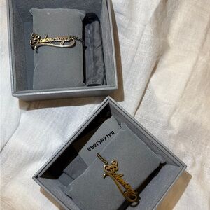 Authentic Balenziaga Metallic Logo Bracelet